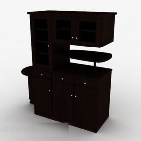 Dark brown fashion display cabinet 3d model