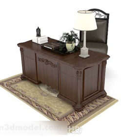 Dark Brown High-grade Desk 3d model
