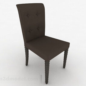 Modelo 3d de cadeira doméstica minimalista marrom escuro