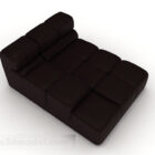 Dark Brown Simple Square Single Sofa