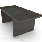 שולחן כתום מעץ מלא בצבע חום כהה