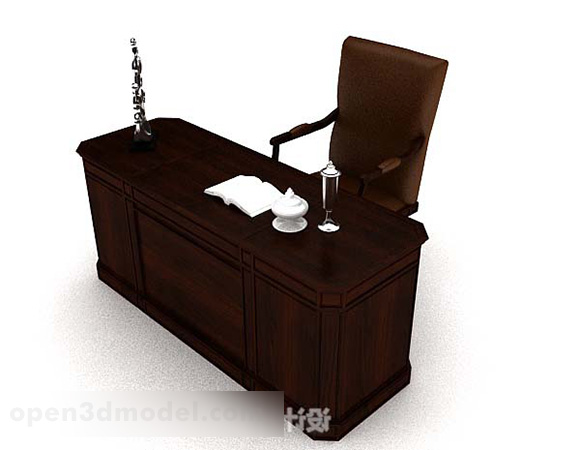 Темно-коричневий дерев'яний високоякісний стіл