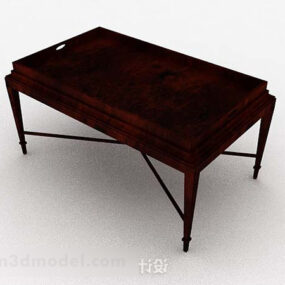 Dark Brown Wooden Home Coffee Table 3d model