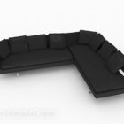 Diseño de muebles de sofá de múltiples asientos gris oscuro