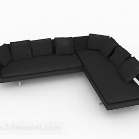 डार्क ग्रे मल्टी-सीट सोफा फ़र्निचर डिज़ाइन 3डी मॉडल