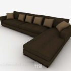 Dark green minimalist multiseater sofa 3d model