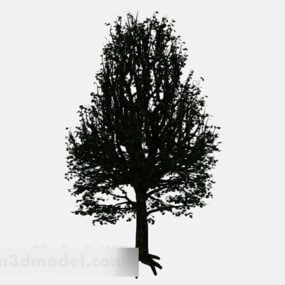 3D-Modell eines dunkelgrünen hohen Baums