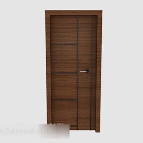 Dark Minimalist Solid Wood Room Door 3d model
