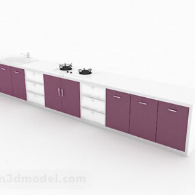 Dark Purple Linear Home Cabinet 3d model