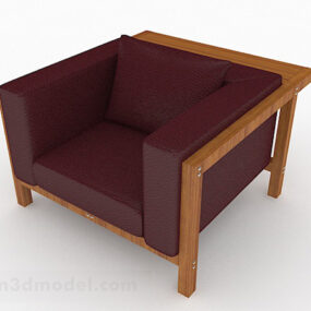 Sofá minimalista rojo oscuro Silla Muebles V1 Modelo 3d