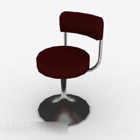 Dark Red Home Bar Chair 3d model