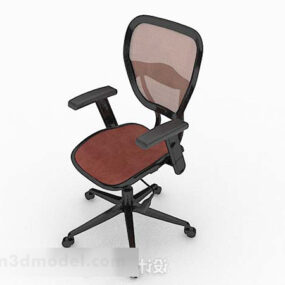 Dark Red Wheel Office Chair 3d model