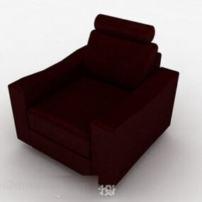 Dark Red Single Sofa 3d model