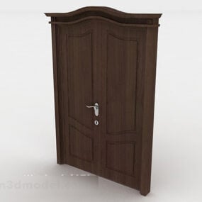 Puerta de madera oscura modelo 3d