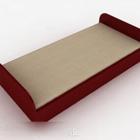 Red Single Bed 3d model
