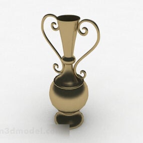 Modelo 3d de vaso de decoração de ouro