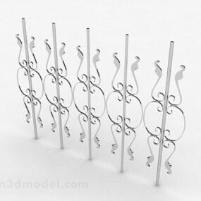 Decorative Iron Wrought Fence 3d model