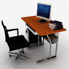 Desk And Chair Combination 3d model