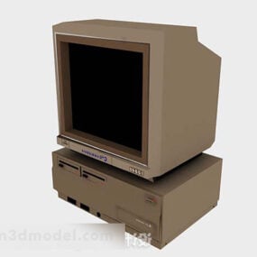 Komputer Desktop Vintage Dengan Model 3d Monitor