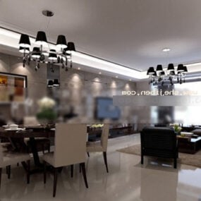 Desain Apartemen Model Interior Ruang Makan 3d