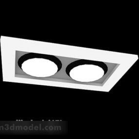 Modelo 3d de iluminação de teto com holofotes duplos