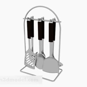 Çift Taraflı Paslanmaz Çelik Mutfak Eşyası Askısı 3D model