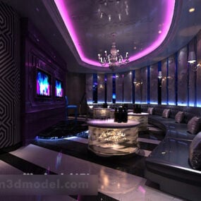 Lyxig karaoke bar rum interiör 3d-modell