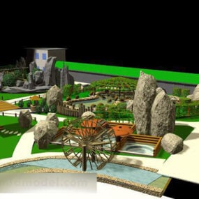 3D-Modell für Landschaftsarchitektur im Freien