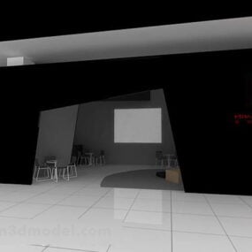 3д модель интерьера малого выставочного зала