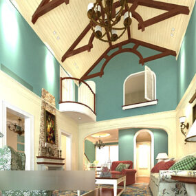 Mediterranean Living Room Interior V1 3d-modell