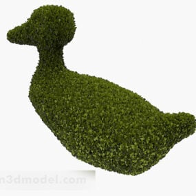 Modelo 3d de planta de sebe em forma de pato