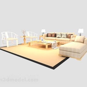 Elegant komfortabel sofa 3d-modell