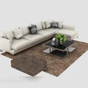Elegancki nowoczesny minimalistyczny zestaw sof Model 3D