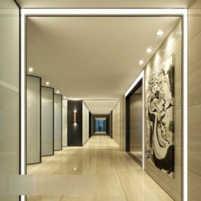 3D model interiéru koridoru výtahu