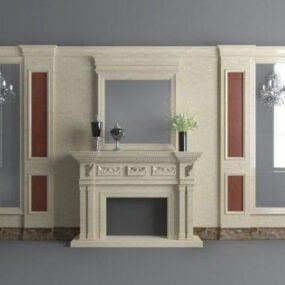 European Tv Cabinet Furniture Interior 3d model