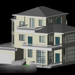Model 3D europejskiej willi architektonicznej