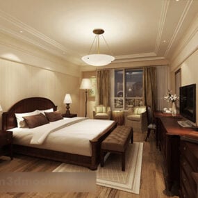 European Bedroom Design Interior 3d model
