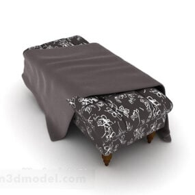 Європейський чорно-білий візерунок диван табурет 3d модель