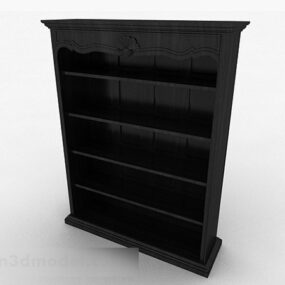 Mô hình 3d tủ sách đen châu Âu