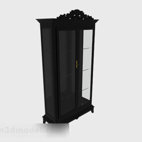 European Black Display Cabinet Furniture 3d model