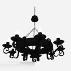 European black metal round shape chandelier 3d model