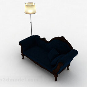 نموذج أريكة مفردة أوروبية زرقاء ثلاثية الأبعاد