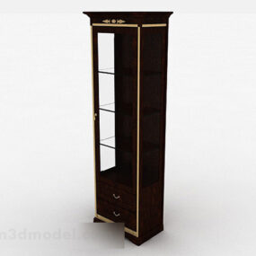 European Brown Display Cabinet 3d model