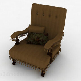 3д модель домашнего стула из европейской коричневой ткани