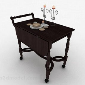 European Dining Table With Food 3d model