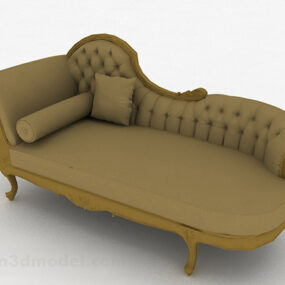 European Brown Multiseater Sofa Furniture 3d model