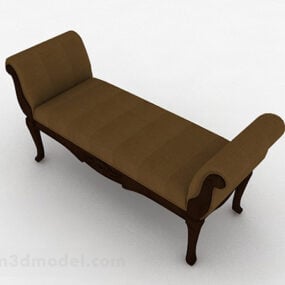 European Brown Sofa Bench Furniture 3d model