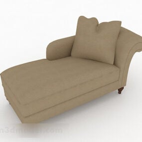 European Brown Sofa Lounge Chair 3d model
