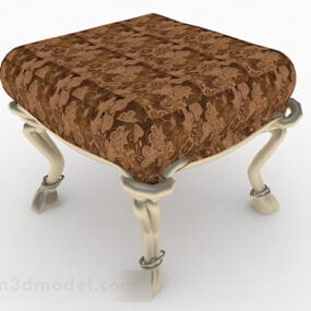European Brown Sofa Stool Furniture 3d model