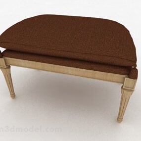 European Classical Sofa Stool 3d model